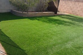after photo of a neatly installed artificial turf