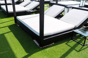 photo of a neatly installed artificial grass