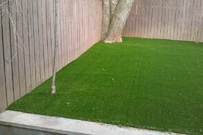 fake grass installed in a playground